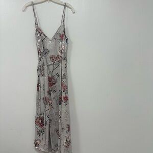 Lovestitch Pink and Gray Midi Sundress for Wedding Guest